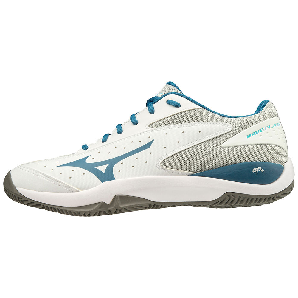 Tenis Netshoes Mizuno Wave Flash Cc - Homem - Branco/Azuis - DTZBV0394